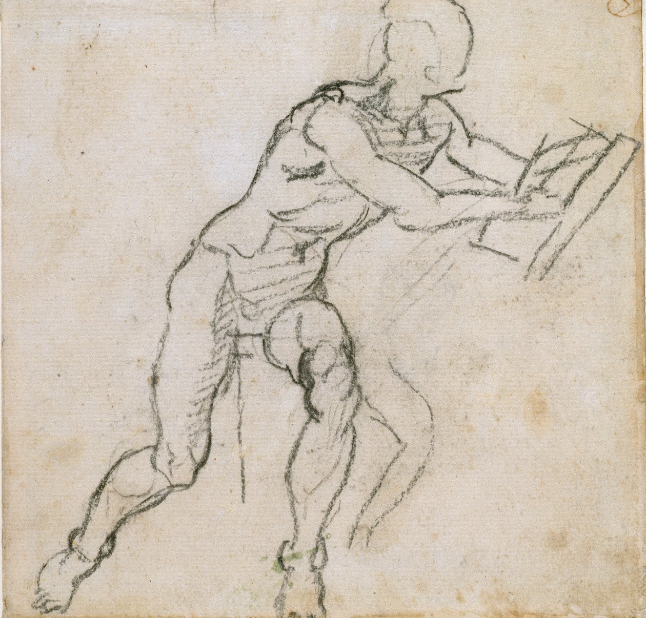 Nahý sedící muž, c1490-1560 od Michelangelo Buonarroti