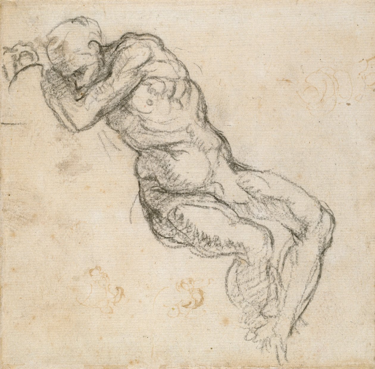 Spící nahý muž, c1490-1560 od Michelangelo Buonarroti