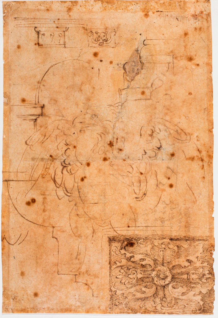 Aquila náčrty a studie architektonických prvků od Michelangelo Buonarroti