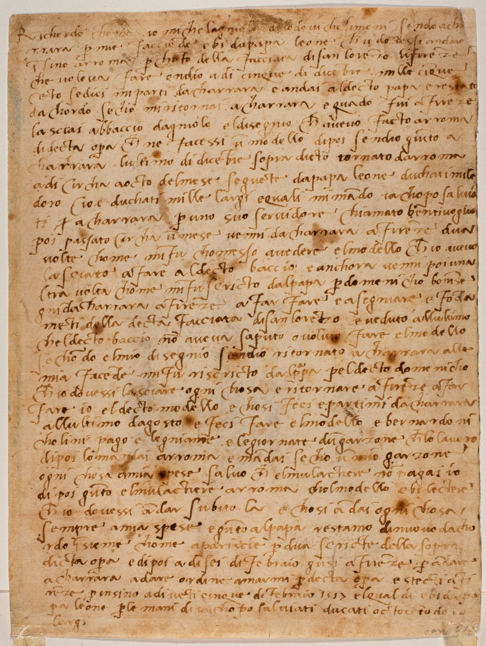 Vzpomínka s autogramem od Michelangelo Buonarroti