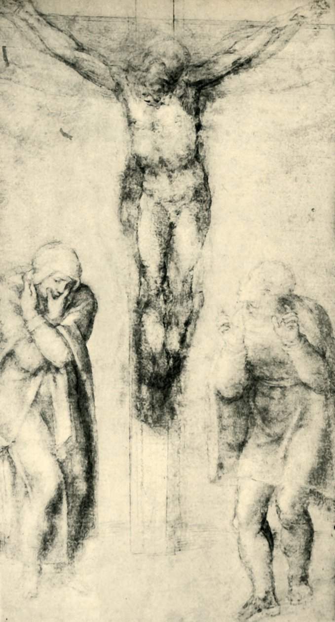 Kristus na kříži mezi Pannou Marií a svatým Janem, c1560-1564, 1943. od Michelangelo Buonarroti