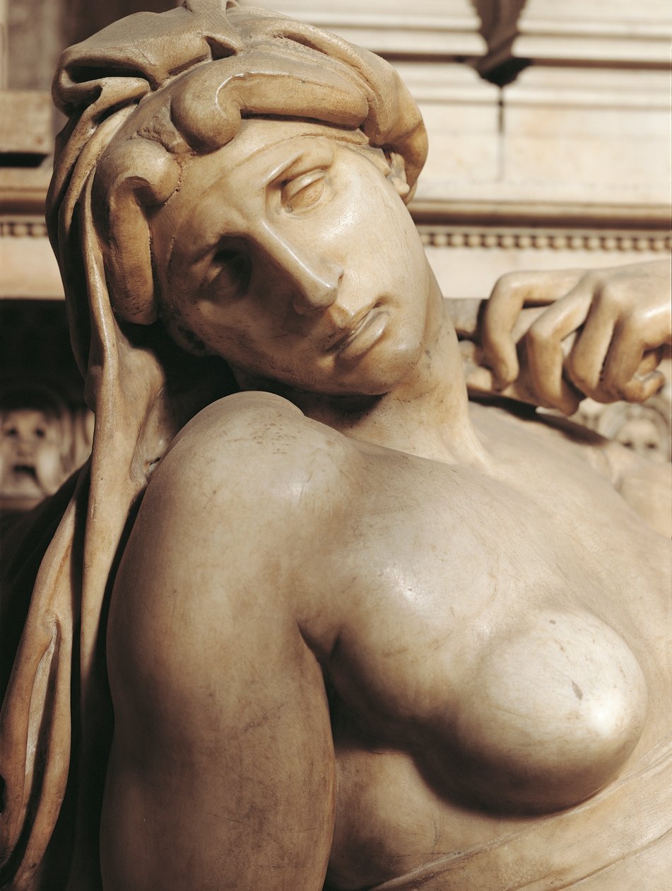 Dawn (Aurora), detail z hrobky Lorenza de