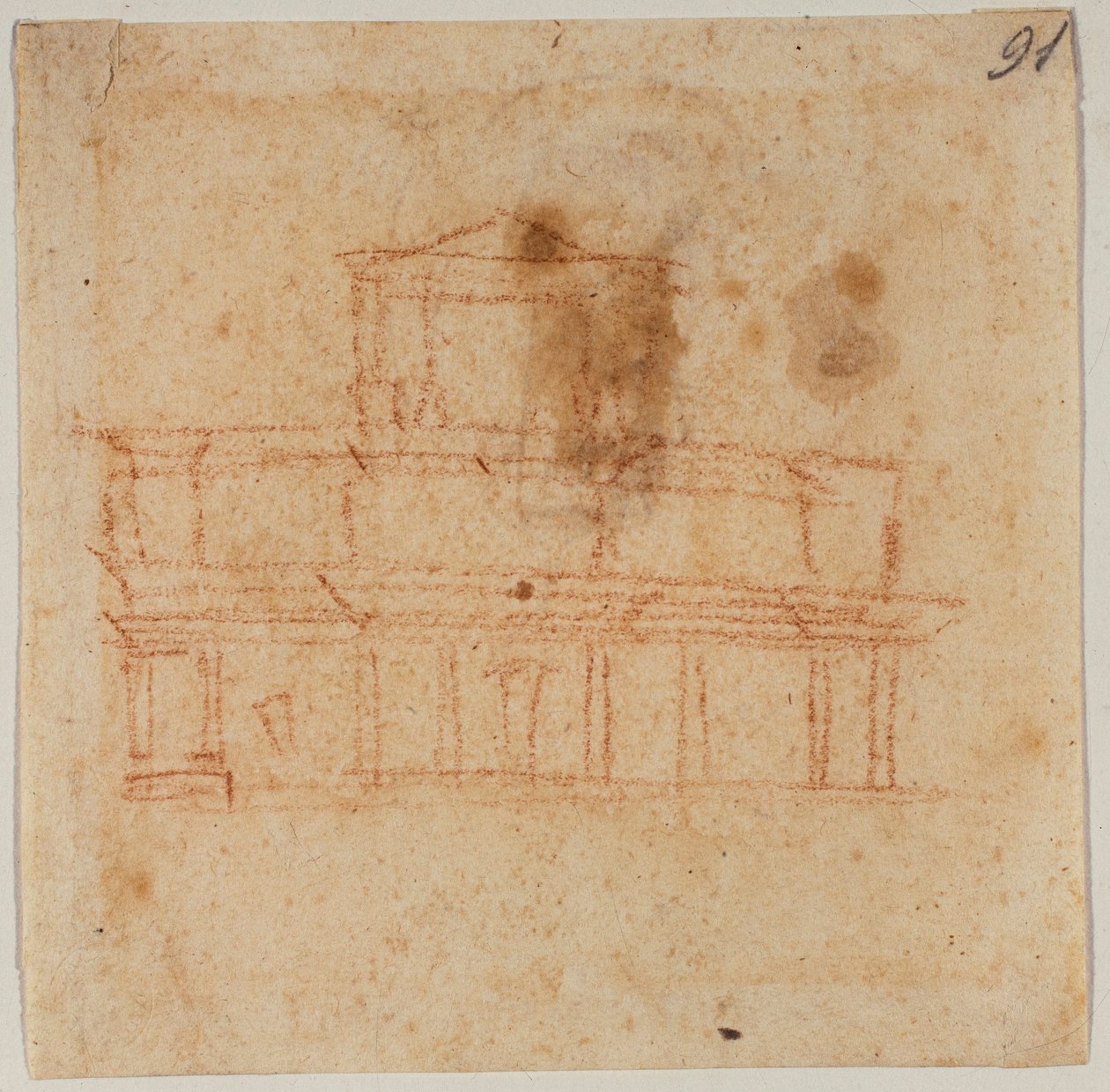 Návrh fasády kostela San Lorenzo od Michelangelo Buonarroti