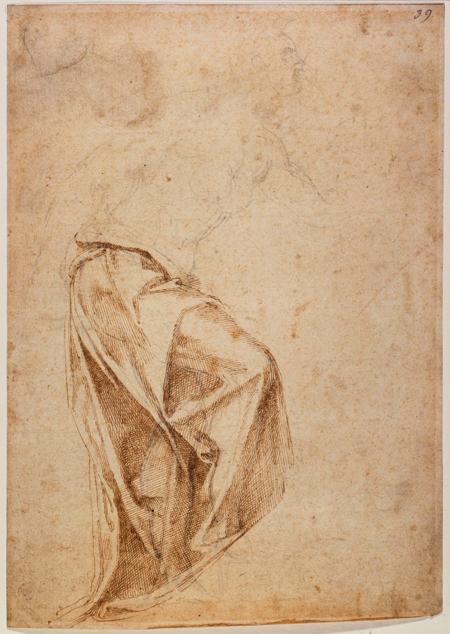 Drapovaná postava od Michelangelo Buonarroti
