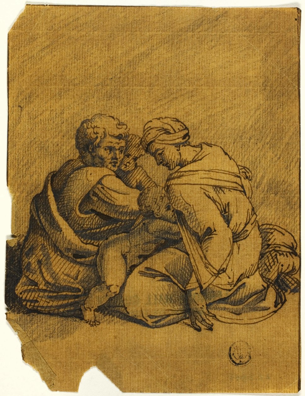 Rodinná skupina: Ozias, král judský, ošetřovaný svou matkou od Michelangelo Buonarroti