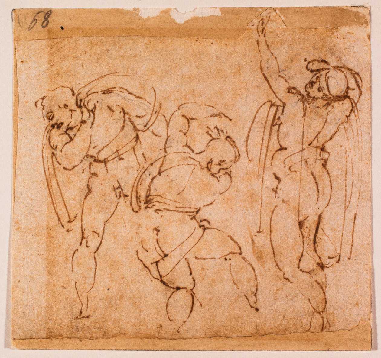 Studie postavy pro "Proměnění Páně", 16. století (kresba) od Michelangelo Buonarroti