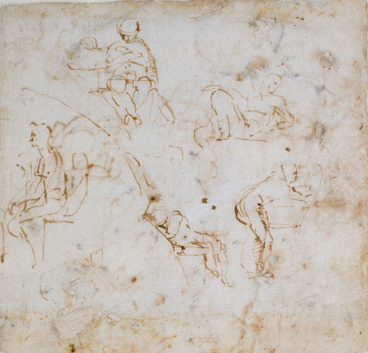 Pět studií malých postav, c1490-1560 od Michelangelo Buonarroti