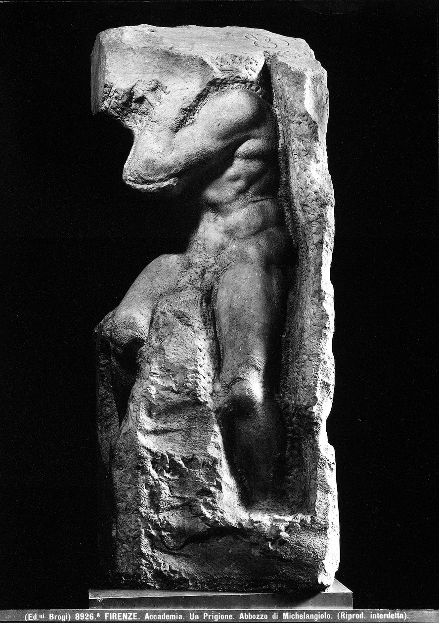 Čelní pohled na otroka Michelangela Buonarrotiho od Michelangelo Buonarroti