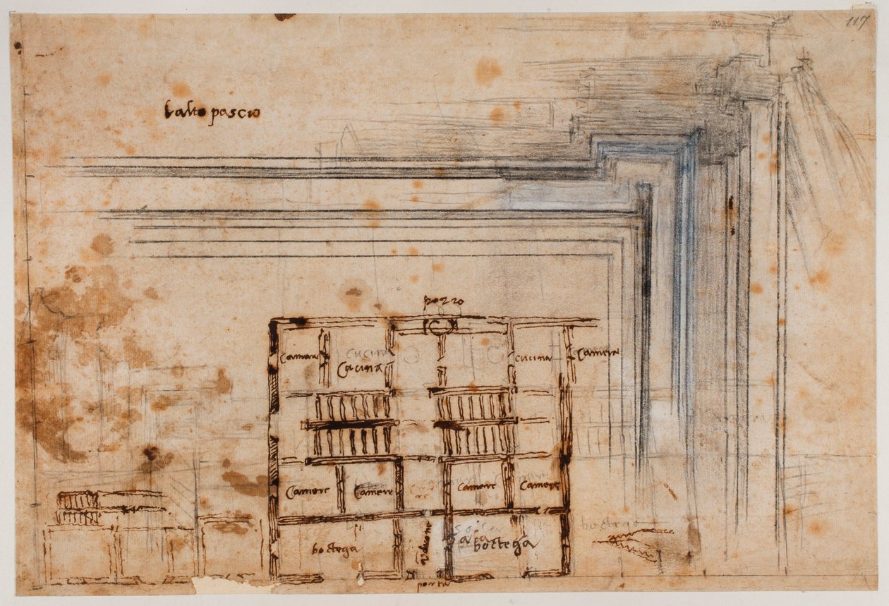 Plán domu a portál od Michelangelo Buonarroti