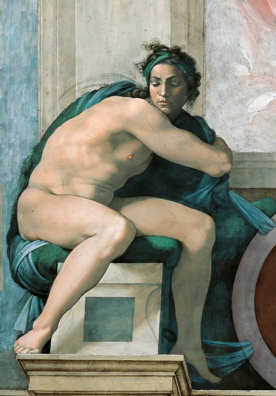 Strop Sixtinské kaple Ignuda ve Vatikánu, 1508-1512. od Michelangelo Buonarroti