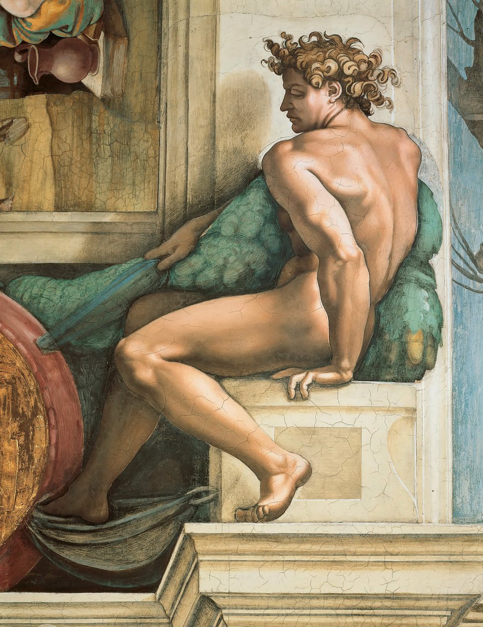 Strop Sixtinské kaple Ignuda ve Vatikánu, 1508-1512. od Michelangelo Buonarroti