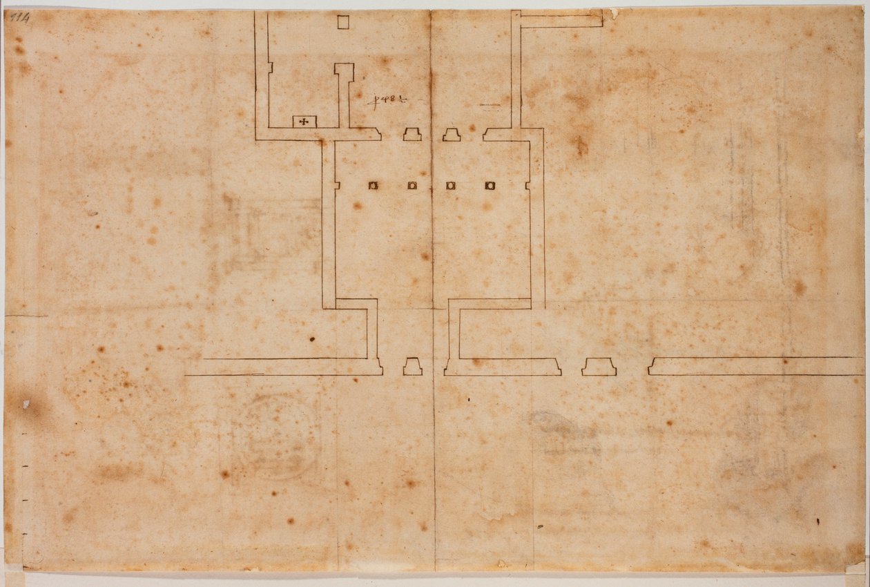 Infračervený plán města San Silvestro in Capite od Michelangelo Buonarroti