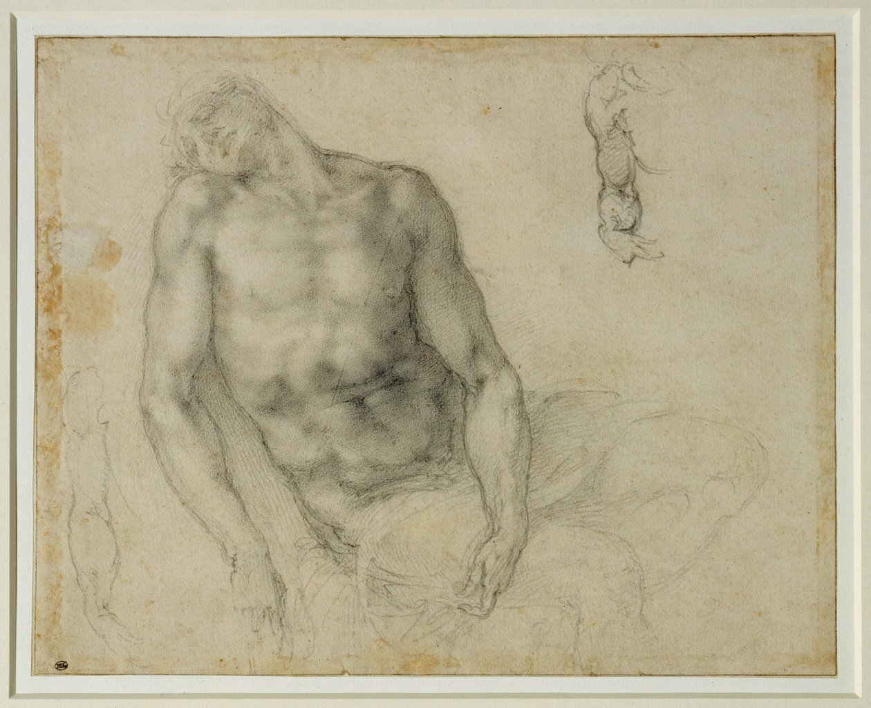 Mrtvý Kristus a dvě opakování pravé ruky... od Michelangelo Buonarroti