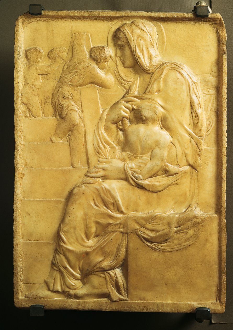 Madona ze schodů od Michelangela (1475-1564) od Michelangelo Buonarroti