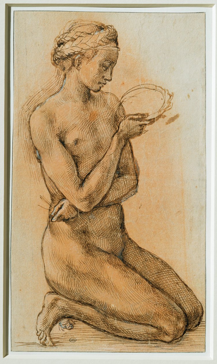 Marie Magdaléna rozjímá nad trnovou korunou... od Michelangelo Buonarroti