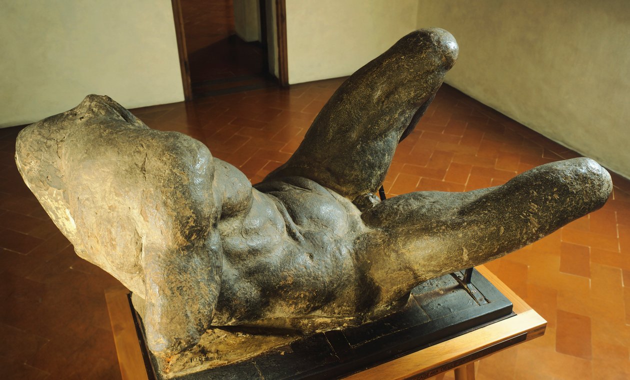 Model pro personifikaci řeky pro novou sakristii San Lorenzo od Michelangela (1475-1564) od Michelangelo Buonarroti