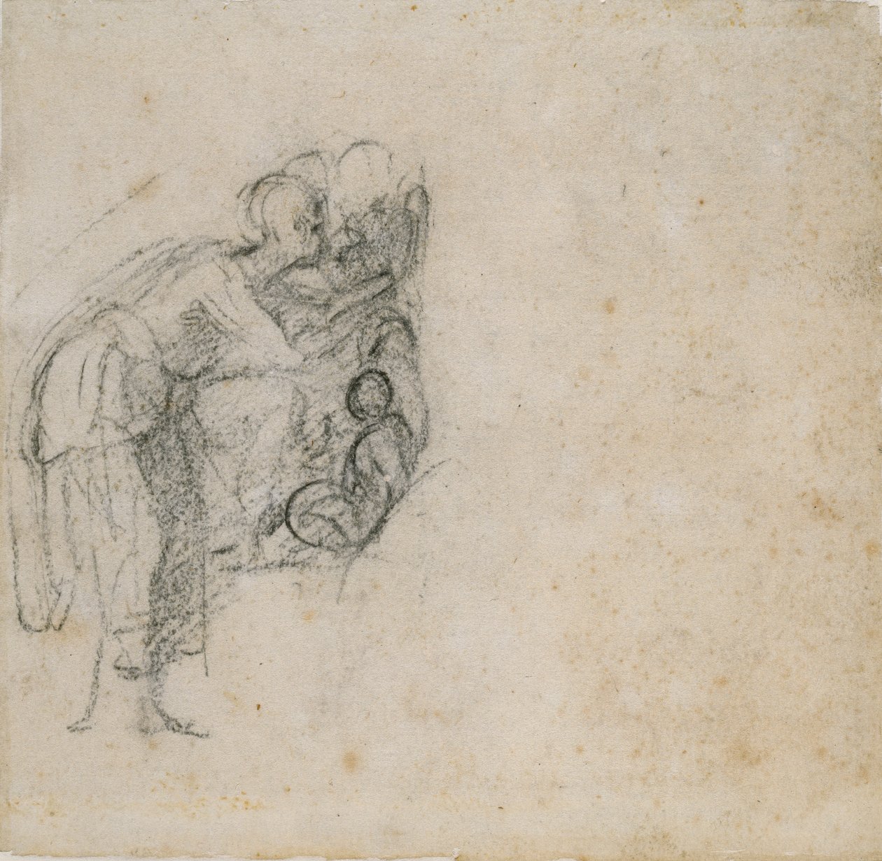 Stránka z knihy skic: Žena v černém, c1490-1560 od Michelangelo Buonarroti