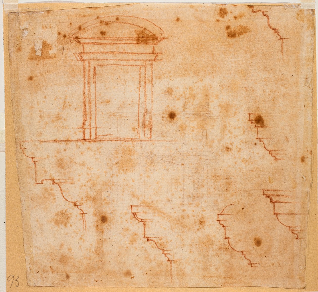 Plány portálů a architektonických lišt od Michelangelo Buonarroti