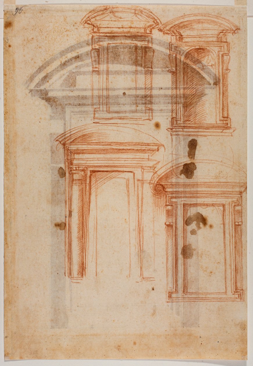 Studie portálu pro Laurentian Library od Michelangelo Buonarroti