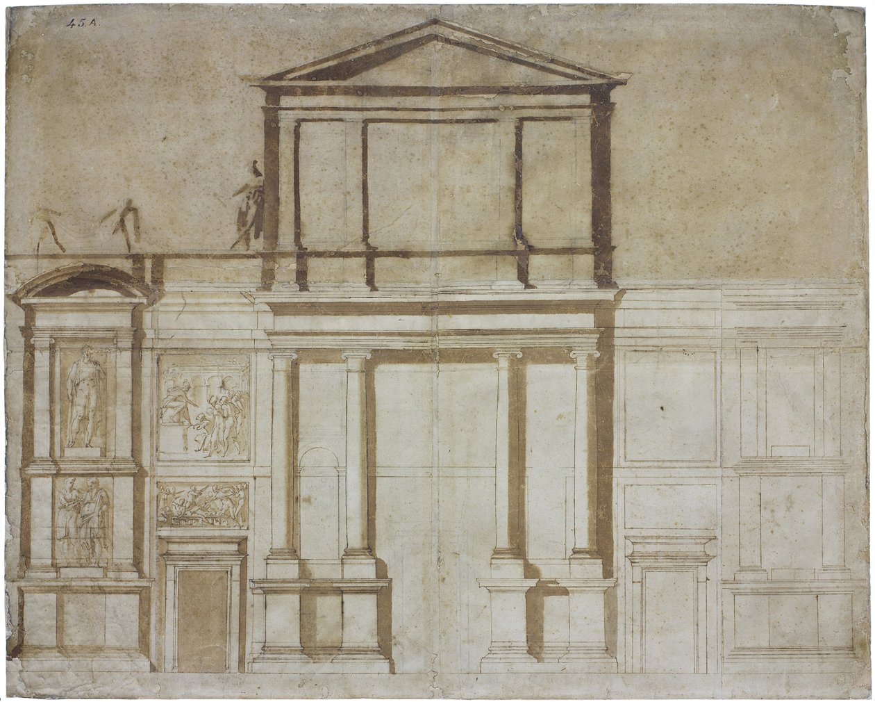 Projekt fasády San Lorenzo ve Florencii, 1516 od Michelangelo Buonarroti