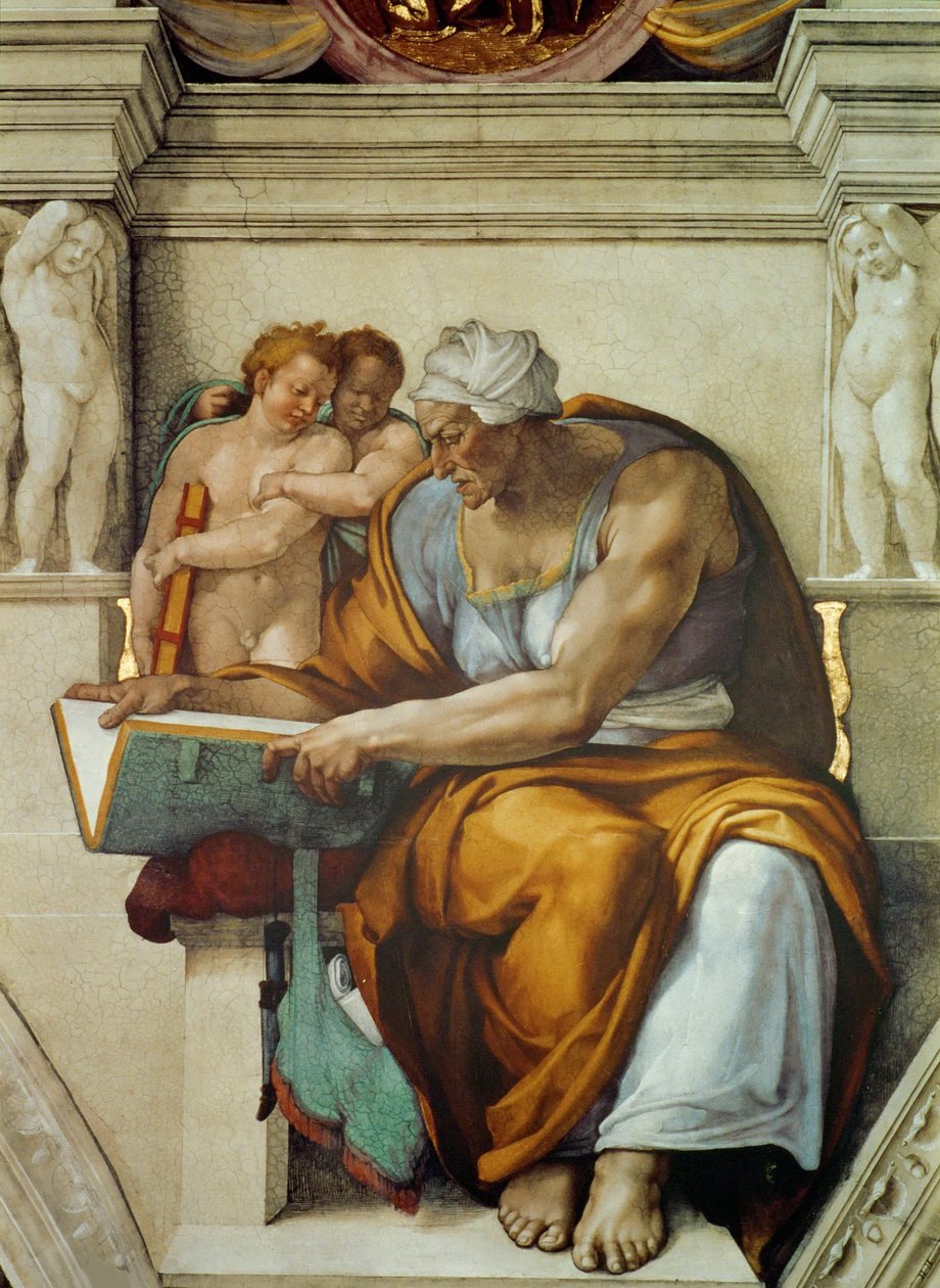 Proroci a Sibyly: Cumaean Sibyly strop Sixtinské kaple ve Vatikánu, 1508-1512. od Michelangelo Buonarroti