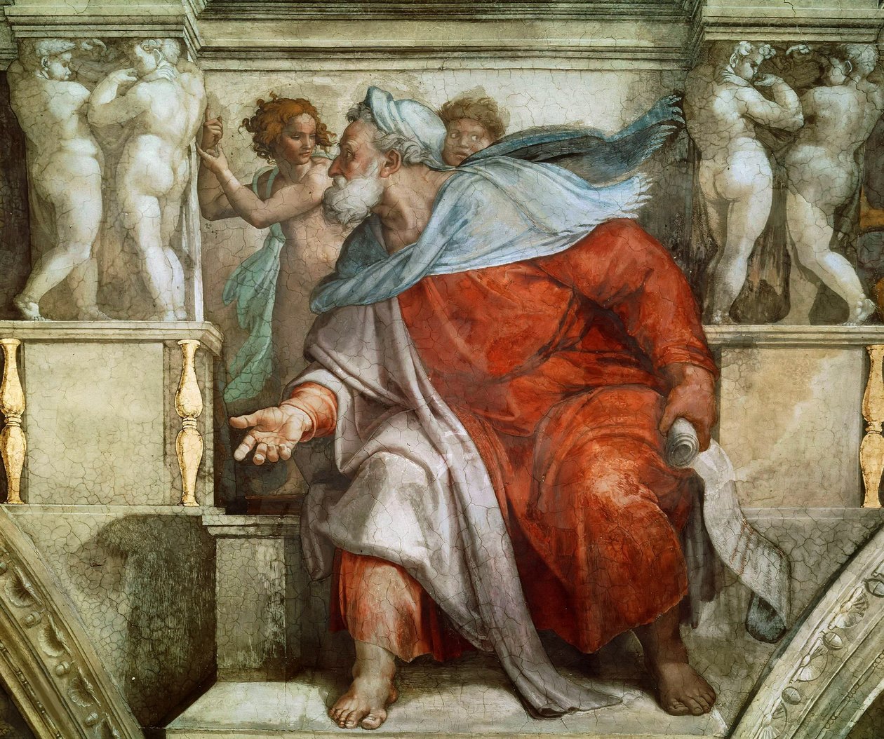 Proroci a Sibyly: Strop Sixtinské kaple Ezechiel ve Vatikánu, 1508-1512. od Michelangelo Buonarroti