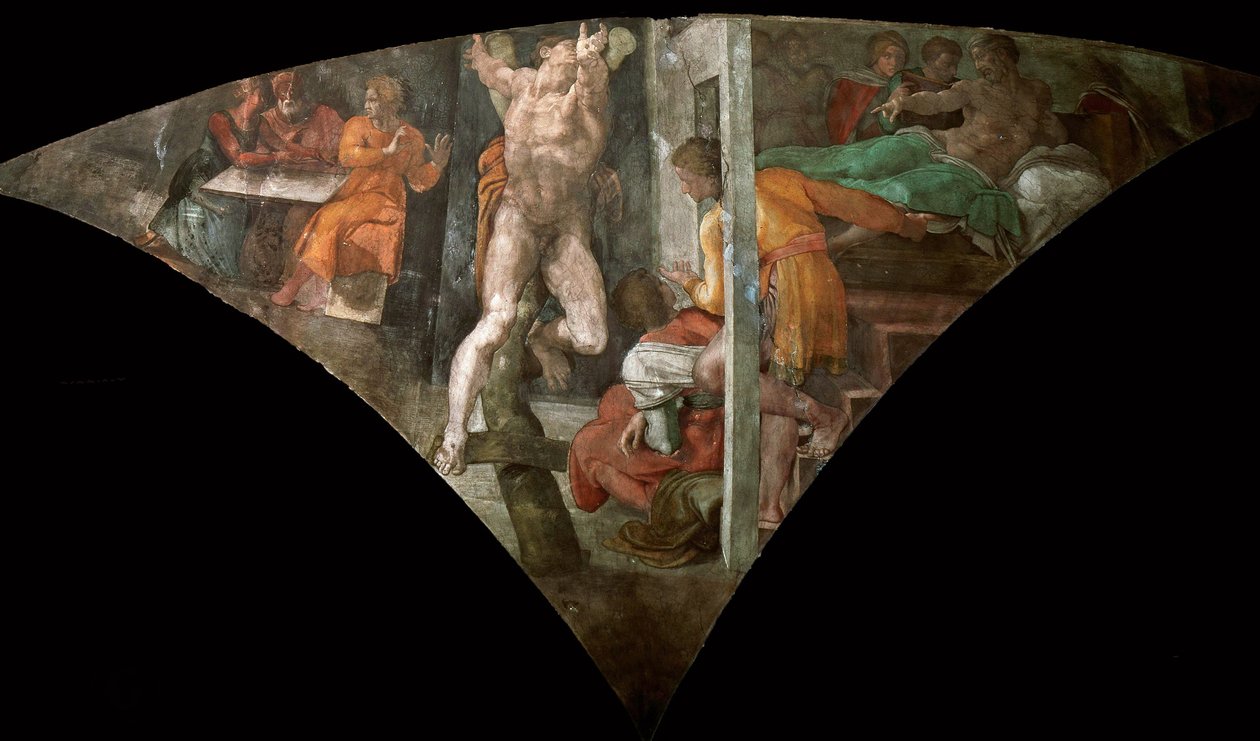 Trest stropu Hamanovy Sixtinské kaple ve Vatikánu, 1508-1512. od Michelangelo Buonarroti
