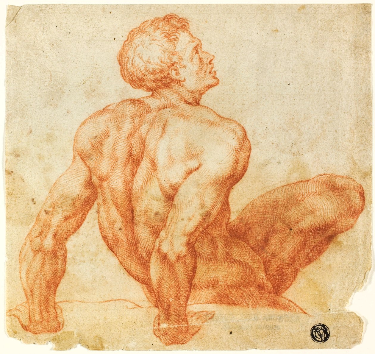 Sedící mužský akt od Michelangelo Buonarroti