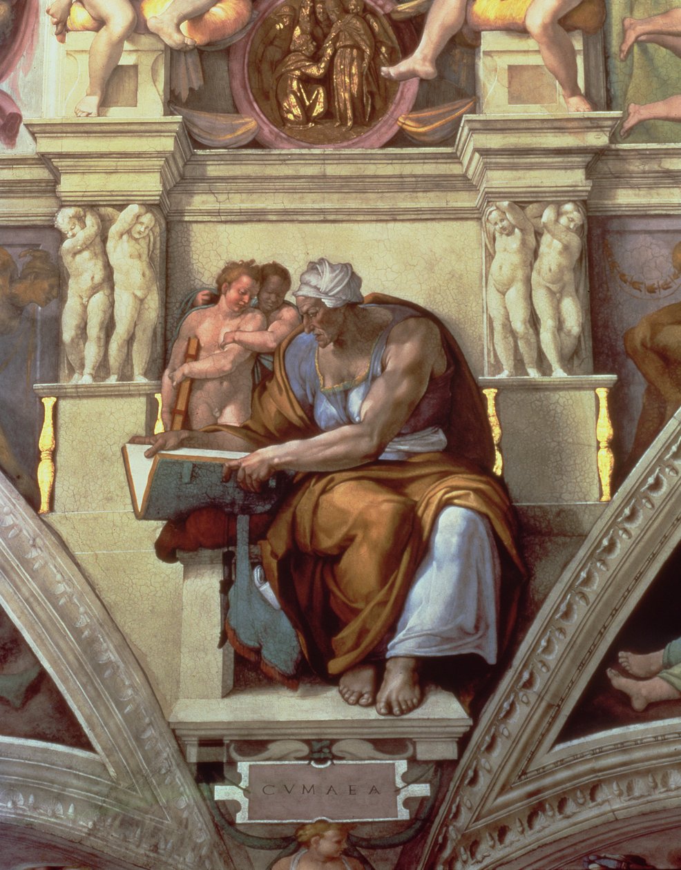 Strop Sixtinské kaple: Kumejská Sibyla od Michelangelo Buonarroti
