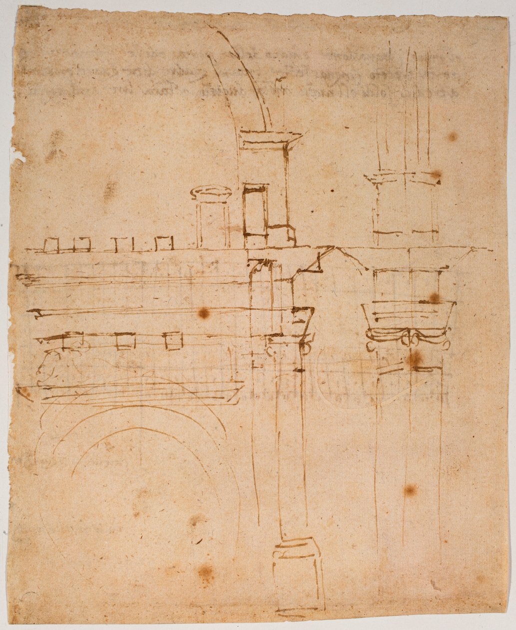 Náčrty kopule Santa Maria del Fiore od Michelangelo Buonarroti