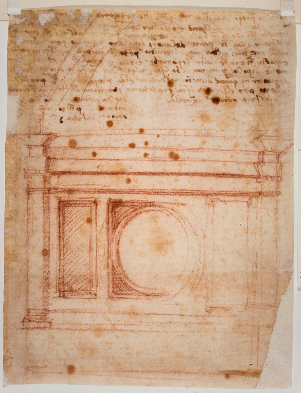 Náčrtky bubnu kopule Santa Maria del Fiore a dopis kardinálovi z Bibbieny od Michelangelo Buonarroti