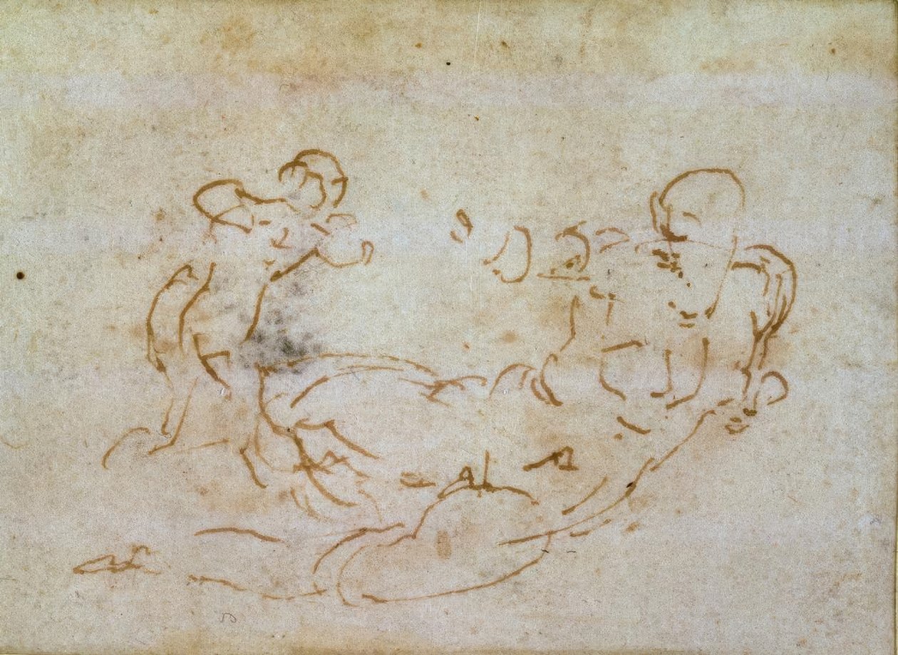 Studie o Venuši a Amorovi od Michelangelo Buonarroti