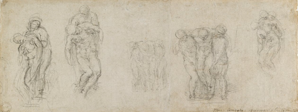 Studie pro pietu a hrob, 16. století od Michelangelo Buonarroti