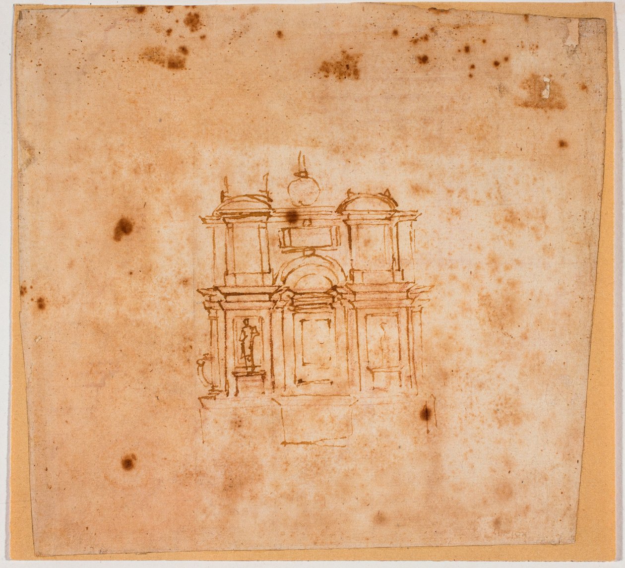 Studie náhrobního pomníku pro novou sakristii od Michelangelo Buonarroti