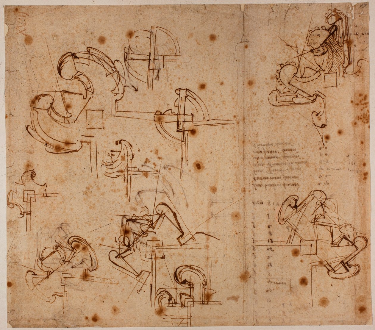 Studie opevnění pro bránu od Michelangelo Buonarroti