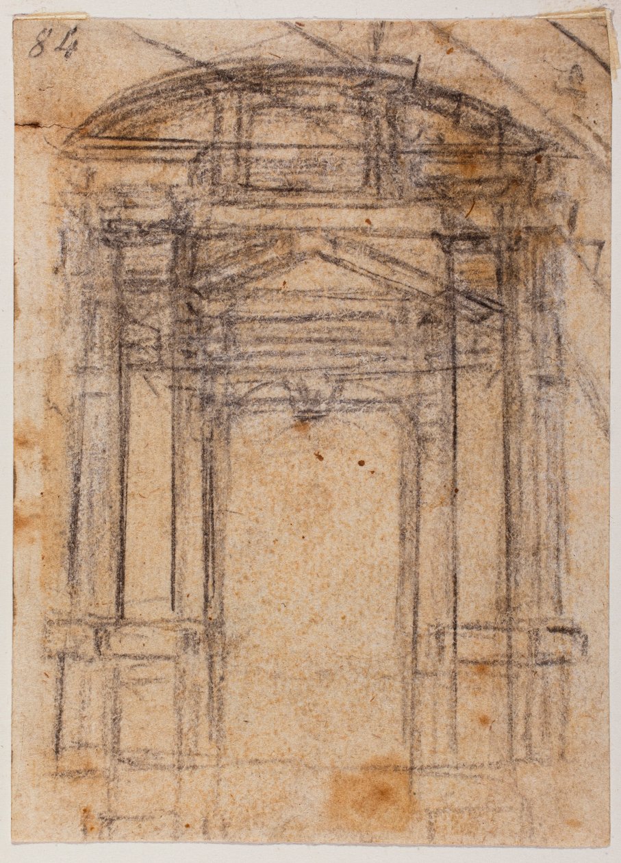 Studie pro Porta Pia a Dóm svatého Petra od Michelangelo Buonarroti