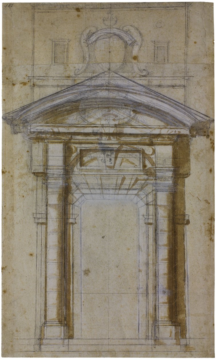 Studium pro Porta Pia v Římě, cca 1561 od Michelangelo Buonarroti