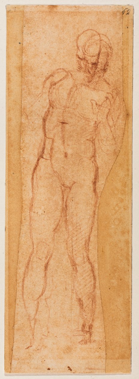 Studie mužné postavy od Michelangelo Buonarroti