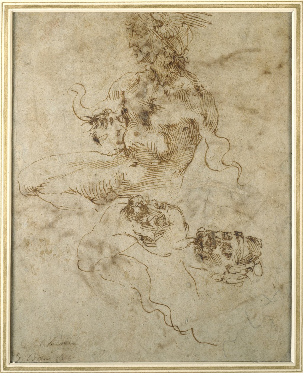 Studie mladého muže, sedícího, po roce 15012 od Michelangelo Buonarroti