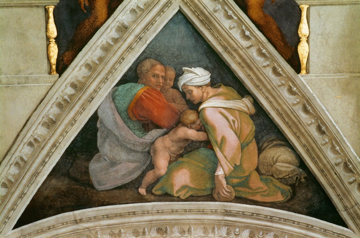 Kristovi předkové: strop Sixtinské kaple Ozias ve Vatikánu, 1508-1512. od Michelangelo Buonarroti