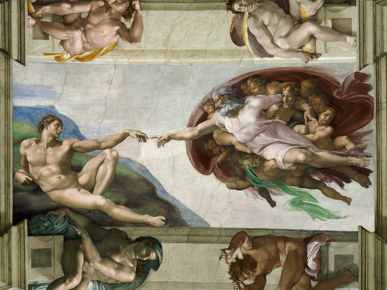 Strop vytvoření Adamovy Sixtinské kaple ve Vatikánu, 1508-1512. od Michelangelo Buonarroti