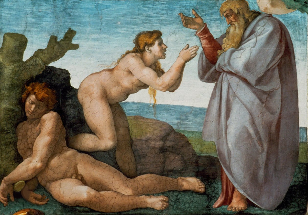Strop Stvoření Evy Sixtinské kaple ve Vatikánu, 1508-1512. od Michelangelo Buonarroti