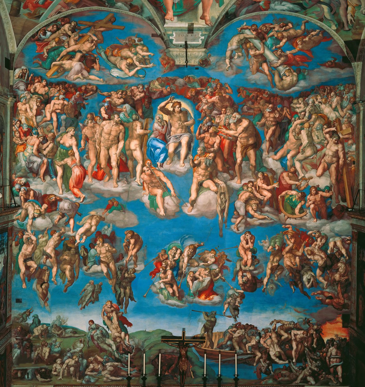 Freska posledního soudu v Sixtinské kapli ve Vatikánu, 1536-1541. od Michelangelo Buonarroti