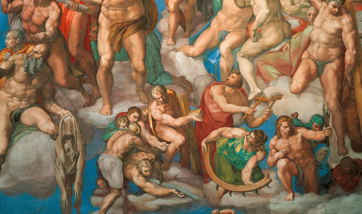 Freska posledního soudu v Sixtinské kapli ve Vatikánu, 1536-1541. od Michelangelo Buonarroti