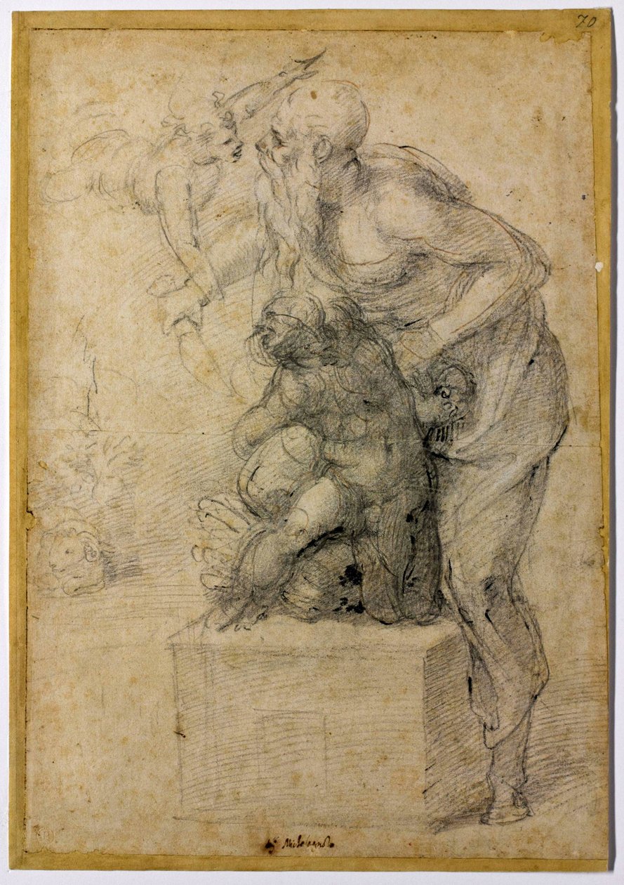 Obětování Izáka, kolem roku 1535 od Michelangelo Buonarroti