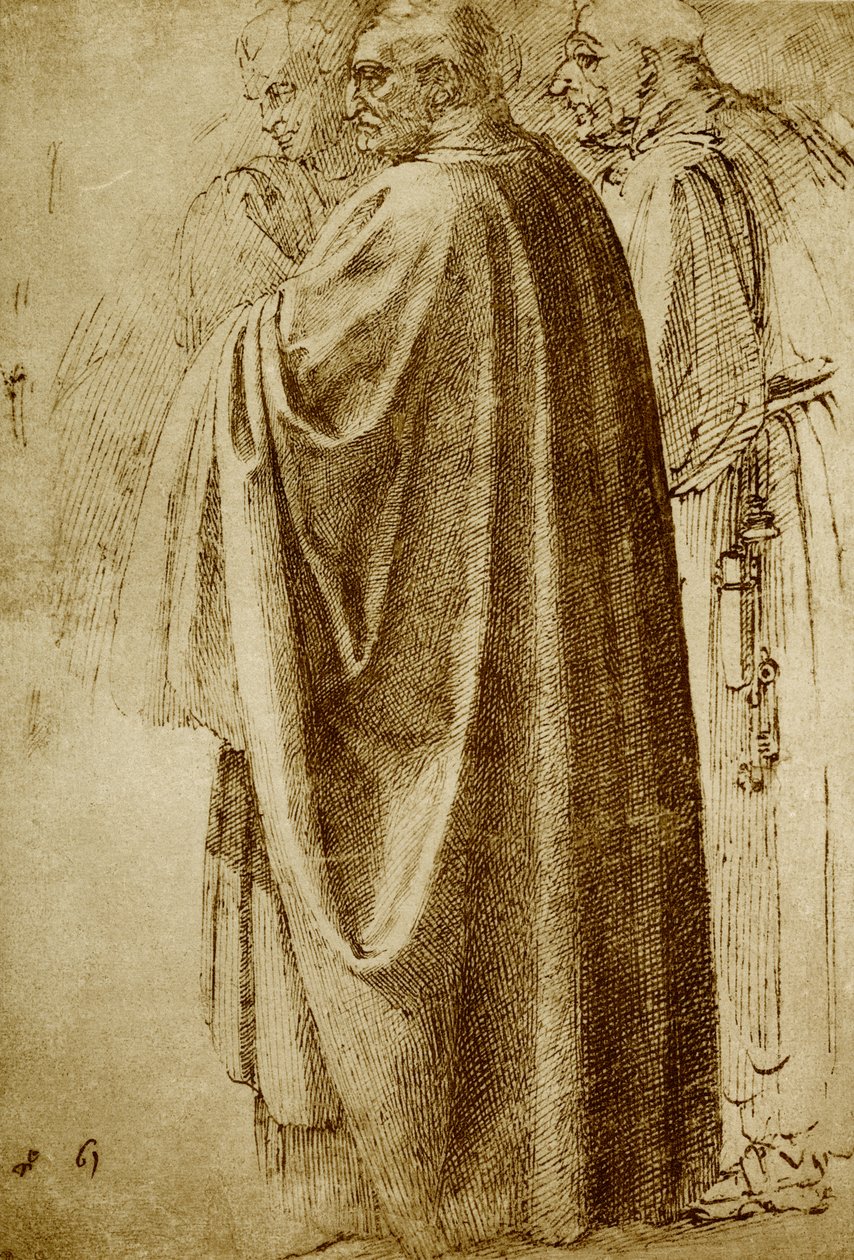 Tři muži v dlouhých róbách od Michelangelo Buonarroti