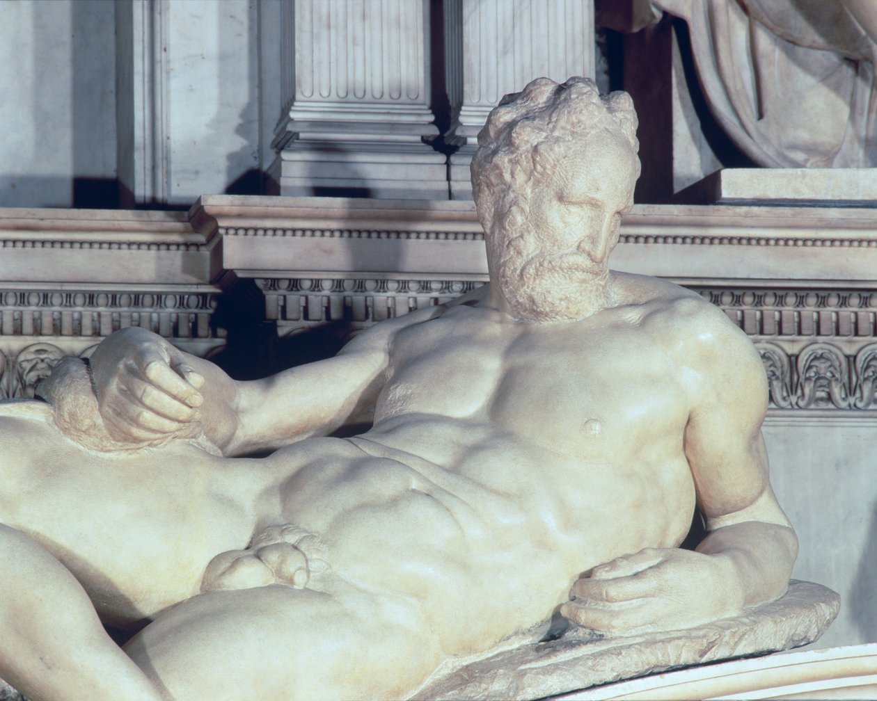 Hrobka Lorenza de Medici, detail dusk mramoru od Michelangelo Buonarroti