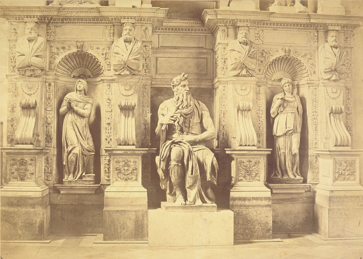 Hrobka papeže Julia II. (1453-1513) detail Mojžíše lemovaná Leah a Rachel od Michelangelo Buonarroti