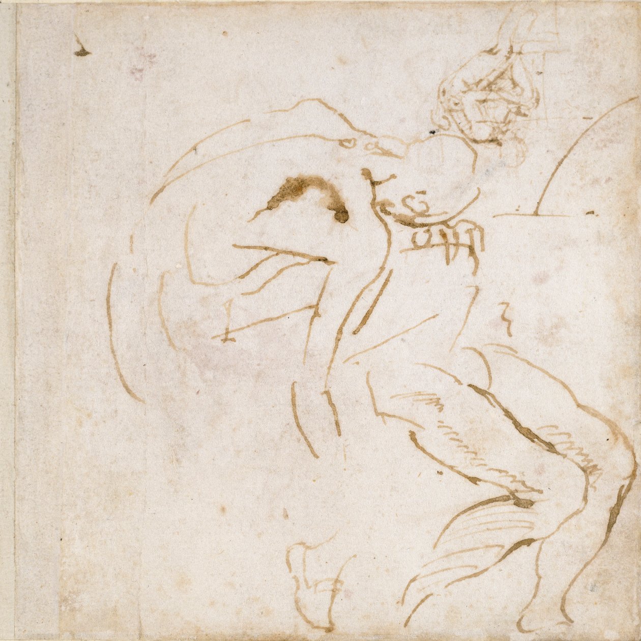 Dvě dílčí obrazové studie, c1490-1560 od Michelangelo Buonarroti