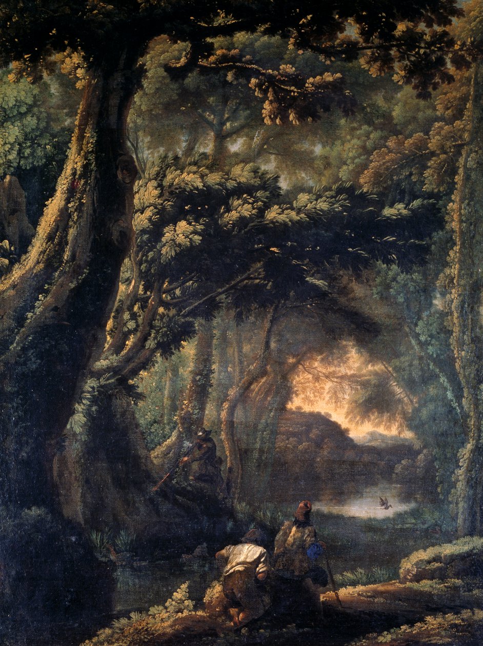 Lov lysky, Michelangelo Cerquozzi známý jako Michelangelo delle Battaglie (1602-1660), olej na plátně, 67x51 cm. od Michelangelo Cerquozzi